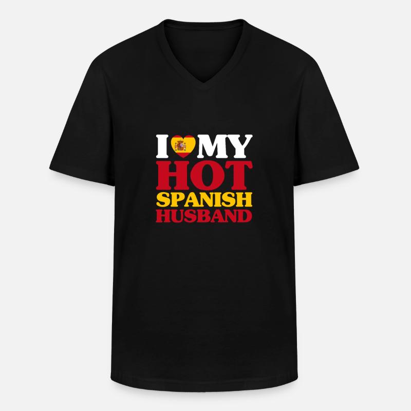 Spanien Ehemann - Männer-T-Shirt mit V-Ausschnitt - Schwarz