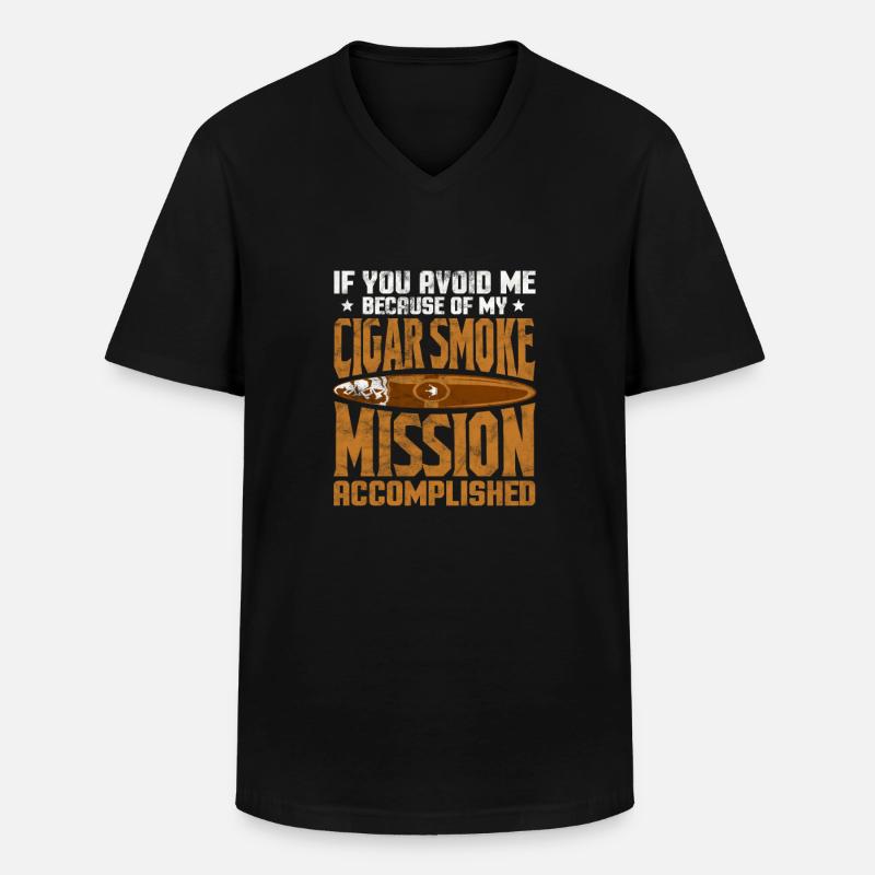 Zigarre - Männer-T-Shirt mit V-Ausschnitt - Schwarz