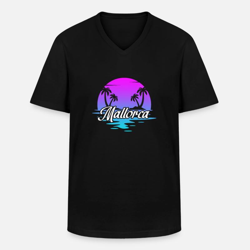 Mallorca - Männer-T-Shirt mit V-Ausschnitt - Schwarz