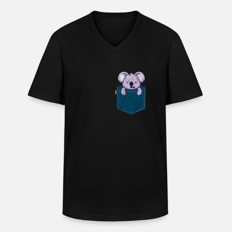Koala - Männer-T-Shirt mit V-Ausschnitt - Schwarz