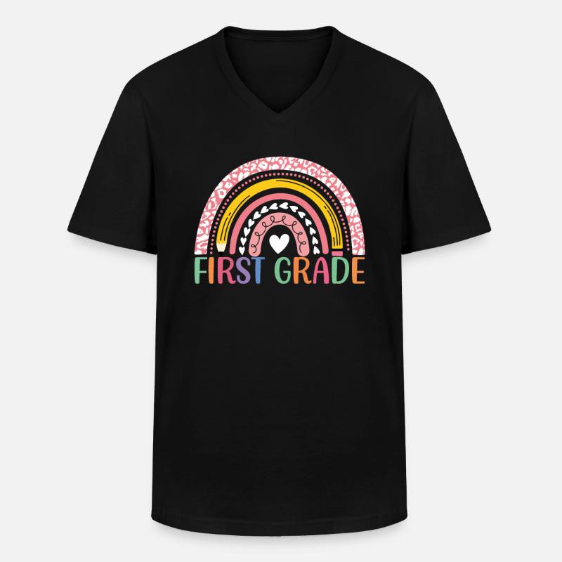 Erste Klasse - Männer-T-Shirt mit V-Ausschnitt - Schwarz