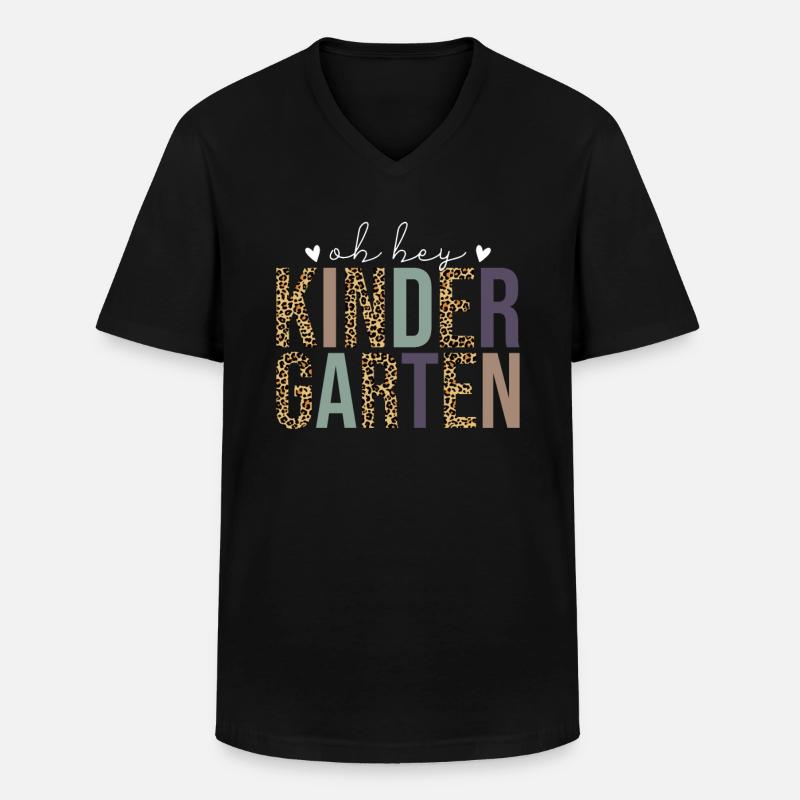 Oh Hey Kindergarten - Männer-T-Shirt mit V-Ausschnitt - Schwarz