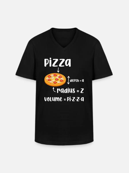 Funny Pizza Volume - Men's V-Neck T-Shirt - black