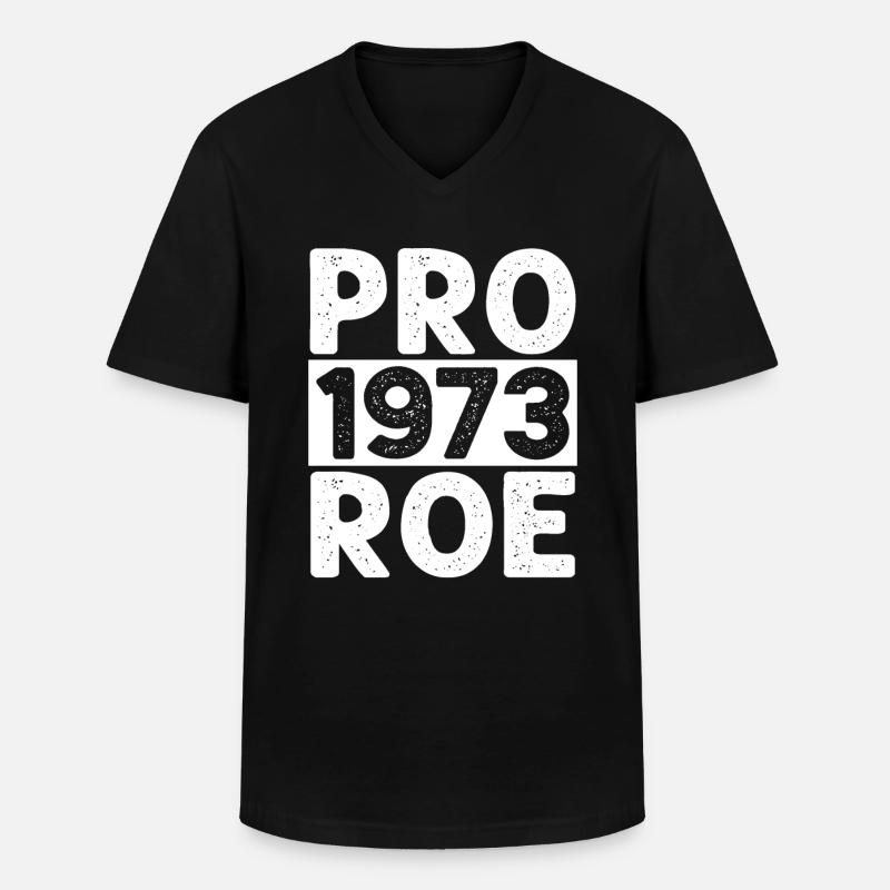 Pro 1973 Roe - Männer-T-Shirt mit V-Ausschnitt - Schwarz