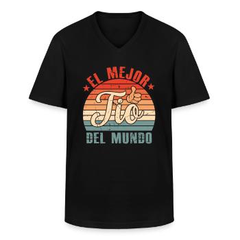 Meilleur Oncle Du Monde - T-shirt col V Homme - noir - Devant - AI Model Male 178 dark (178cm)