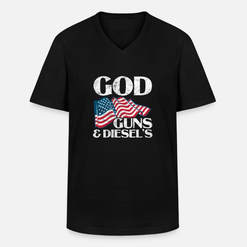 Diesel Amerika - Männer-T-Shirt mit V-Ausschnitt - Schwarz