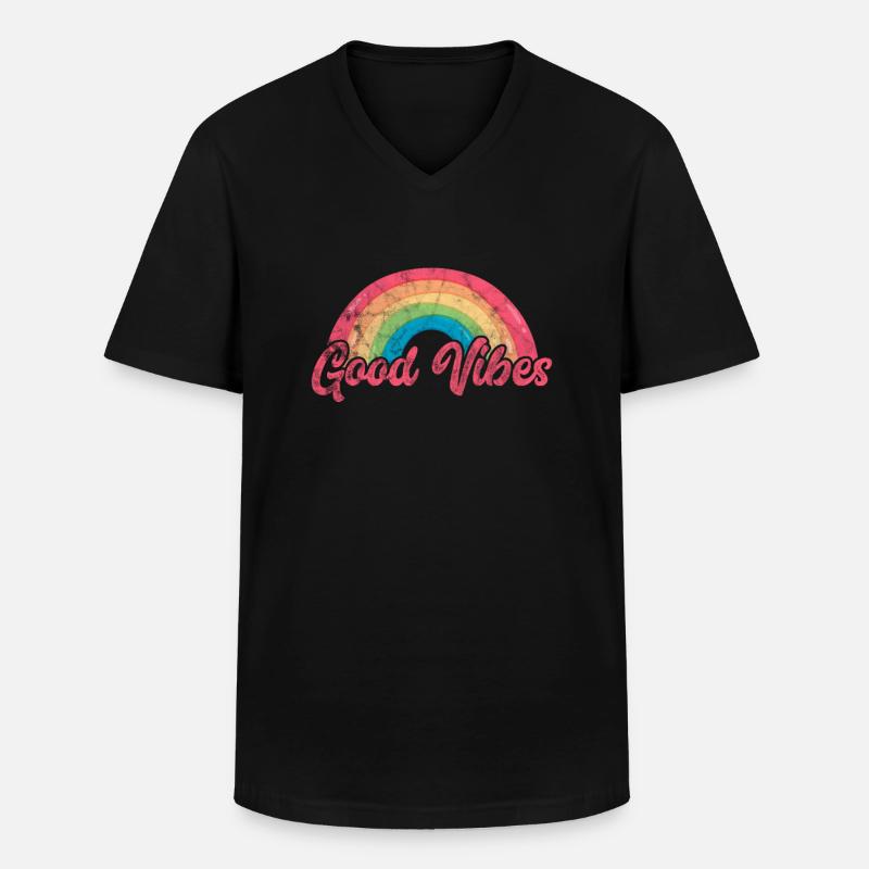 Hippie - Männer-T-Shirt mit V-Ausschnitt - Schwarz