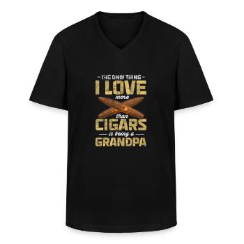 Zigarre - Männer-T-Shirt mit V-Ausschnitt - Schwarz - Vorne - AI Model Male 178 dark (178cm)