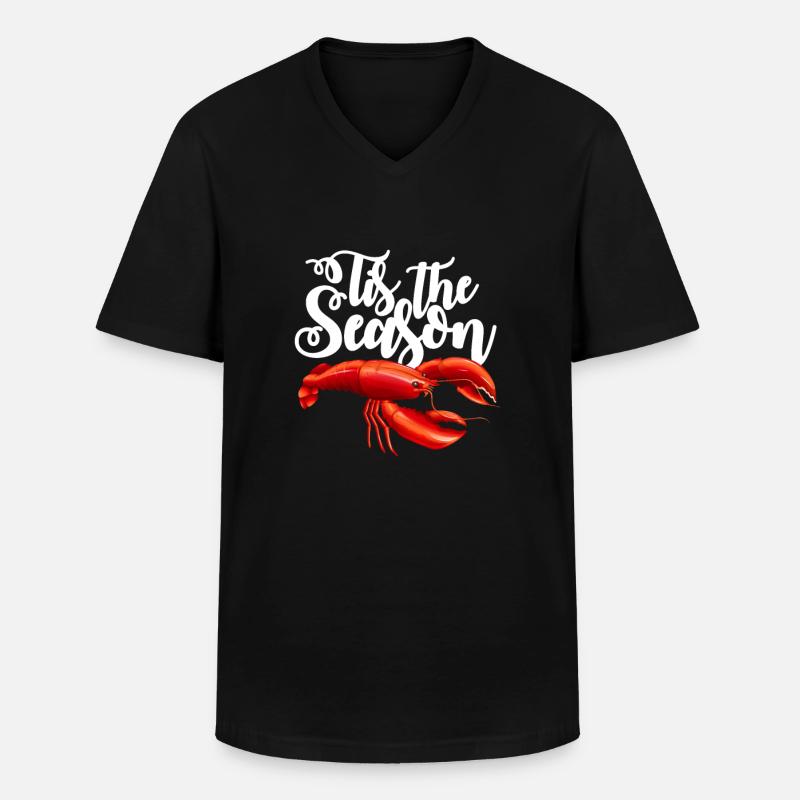 Languste - Männer-T-Shirt mit V-Ausschnitt - Schwarz