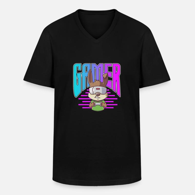 VR Virtual Reality - Männer-T-Shirt mit V-Ausschnitt - Schwarz
