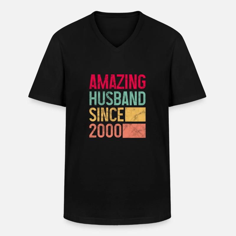 Ehemann seit 2000 - Männer-T-Shirt mit V-Ausschnitt - Schwarz