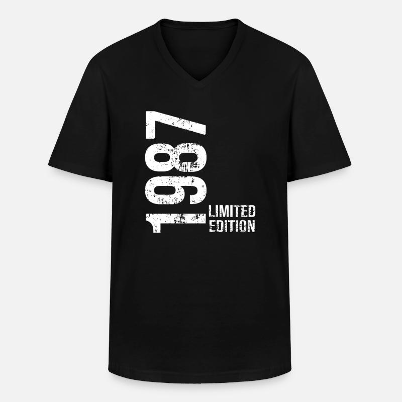 Edition Limitée De 1987 - T-shirt col V Homme - noir
