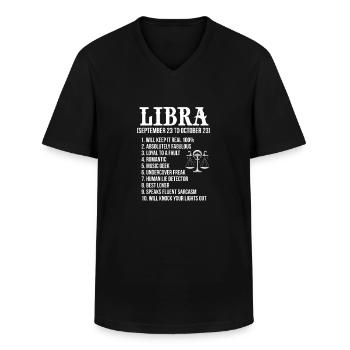 Scales - Men's V-Neck T-Shirt - black - Front - AI Model Male 178 dark (178cm)