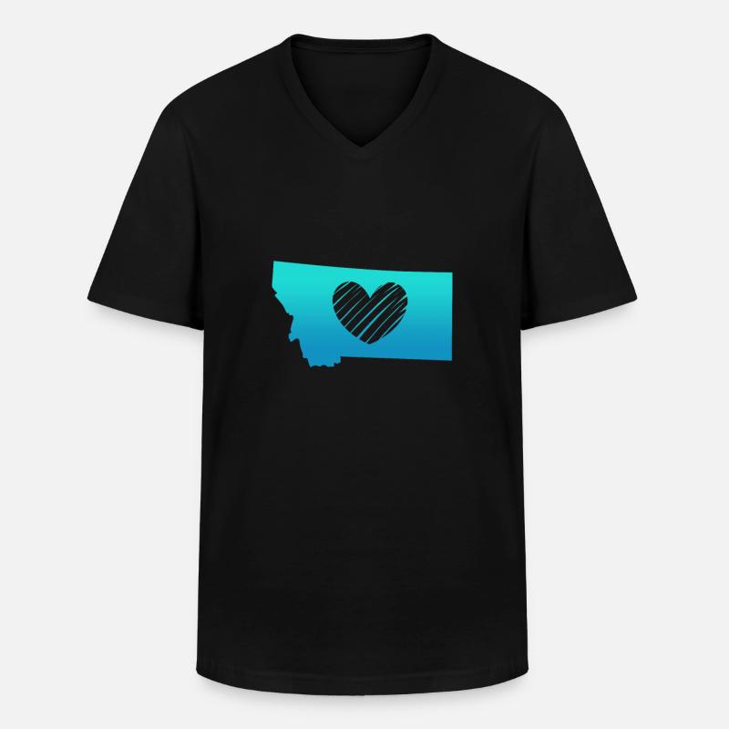 Montana - Männer-T-Shirt mit V-Ausschnitt - Schwarz