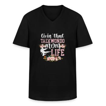 Taekwondo Mutter - Männer-T-Shirt mit V-Ausschnitt - Schwarz - Vorne - AI Model Male 178 dark (178cm)