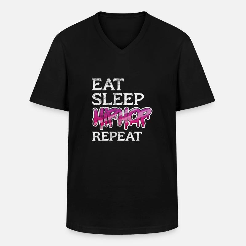 Hip Hop - Männer-T-Shirt mit V-Ausschnitt - Schwarz
