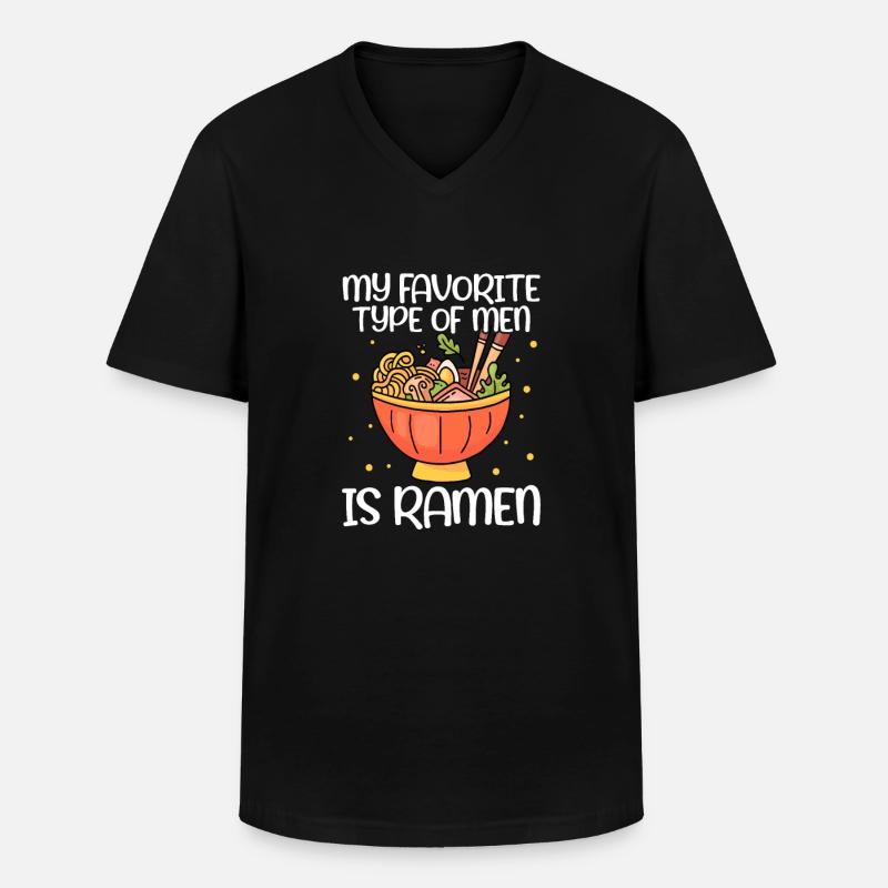 Ramen - Männer-T-Shirt mit V-Ausschnitt - Schwarz