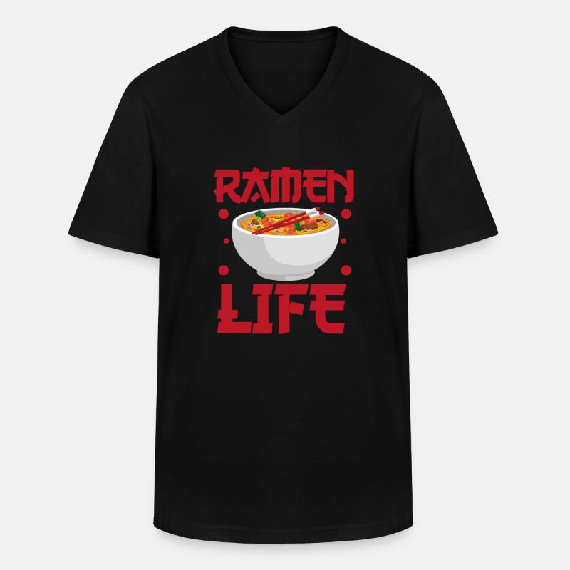 Ramen - Männer-T-Shirt mit V-Ausschnitt - Schwarz