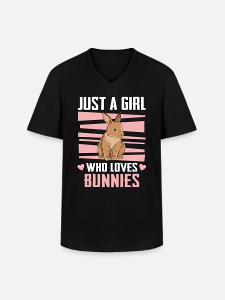 Rabbit Animal Pet Rabbit - Men's V-Neck T-Shirt - black