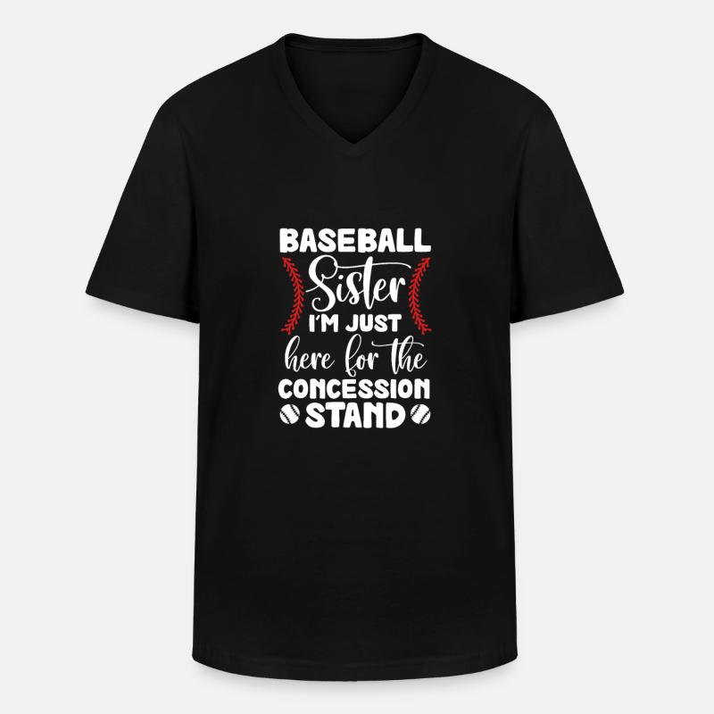 Baseball Schwester - Männer-T-Shirt mit V-Ausschnitt - Schwarz