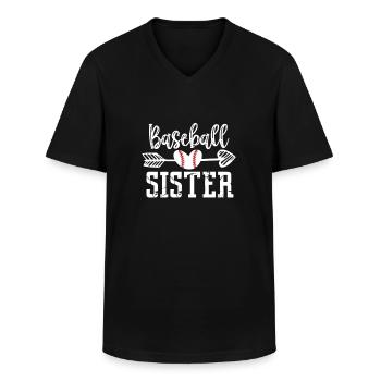 Soeur de baseball - T-shirt col V Homme - noir - Devant - AI Model Male 178 dark (178cm)