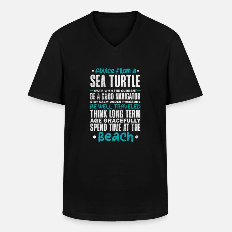 Schildkröte - Männer-T-Shirt mit V-Ausschnitt - Schwarz