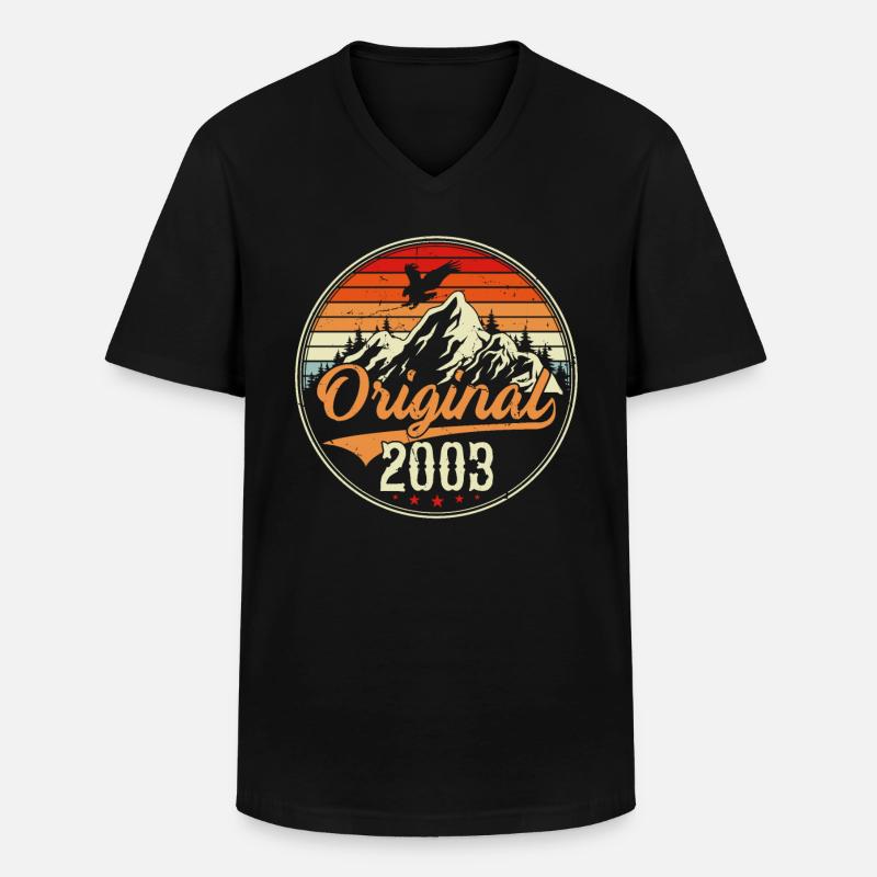 Original 2003 - Männer-T-Shirt mit V-Ausschnitt - Schwarz