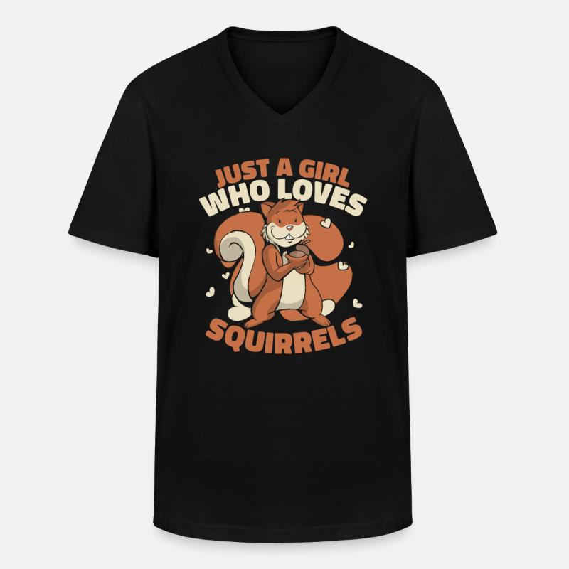 Eichhörnchen Tier - Männer-T-Shirt mit V-Ausschnitt - Schwarz