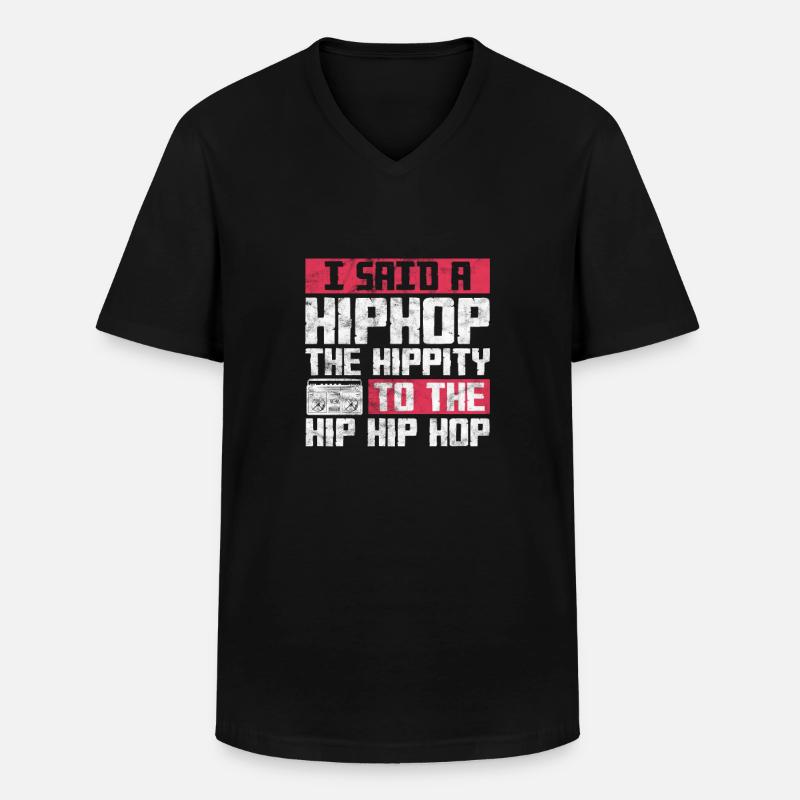 Hip Hop - Männer-T-Shirt mit V-Ausschnitt - Schwarz
