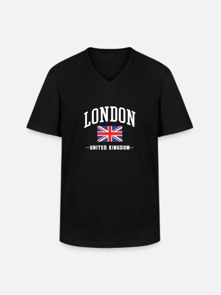 Londres - T-shirt col V Homme - noir