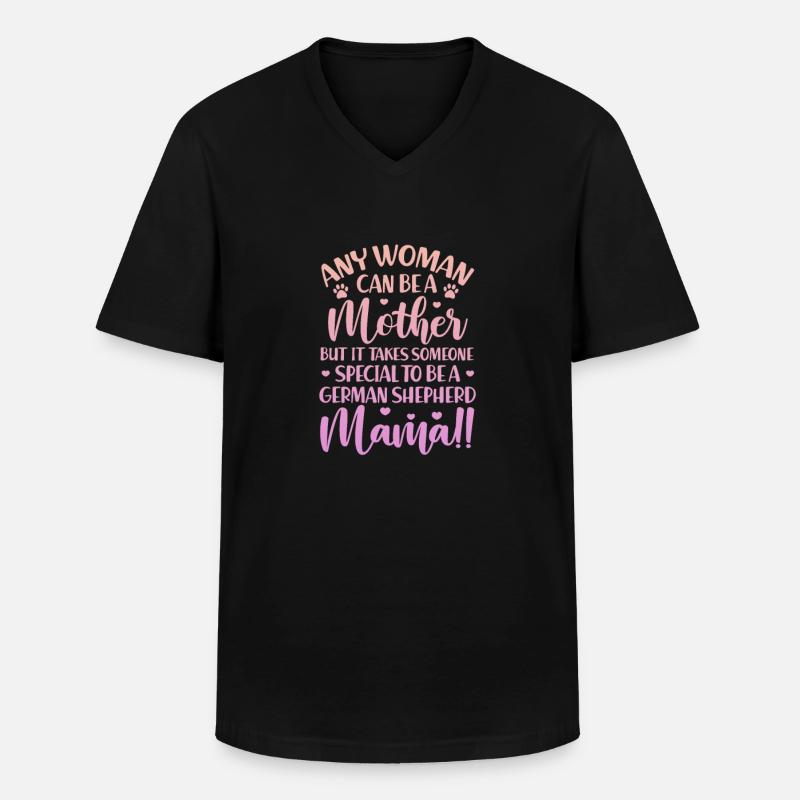 Deutscher Schäferhund Mutter - Männer-T-Shirt mit V-Ausschnitt - Schwarz