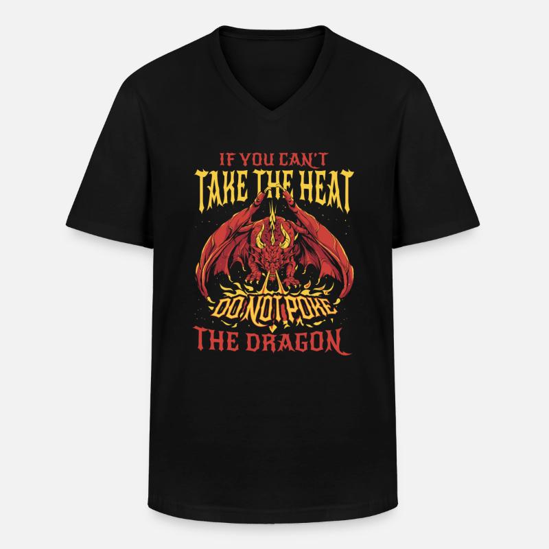 Drache Mystisch Drachen Fantasie - Männer-T-Shirt mit V-Ausschnitt - Schwarz
