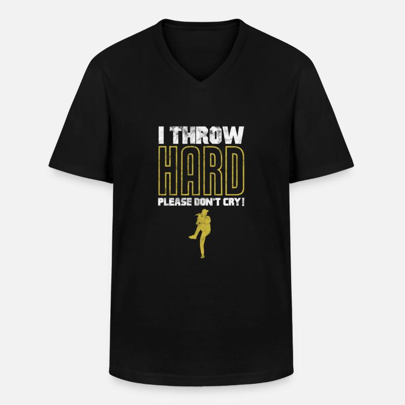 Softball - Männer-T-Shirt mit V-Ausschnitt - Schwarz