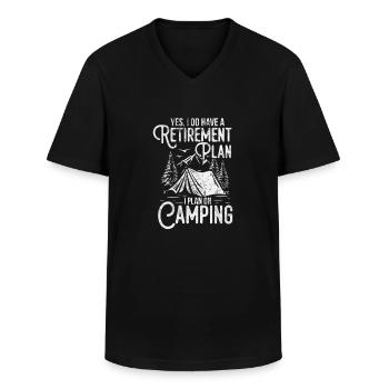 Ruhestand Camping - Männer-T-Shirt mit V-Ausschnitt - Schwarz - Vorne - AI Model Male 178 dark (178cm)