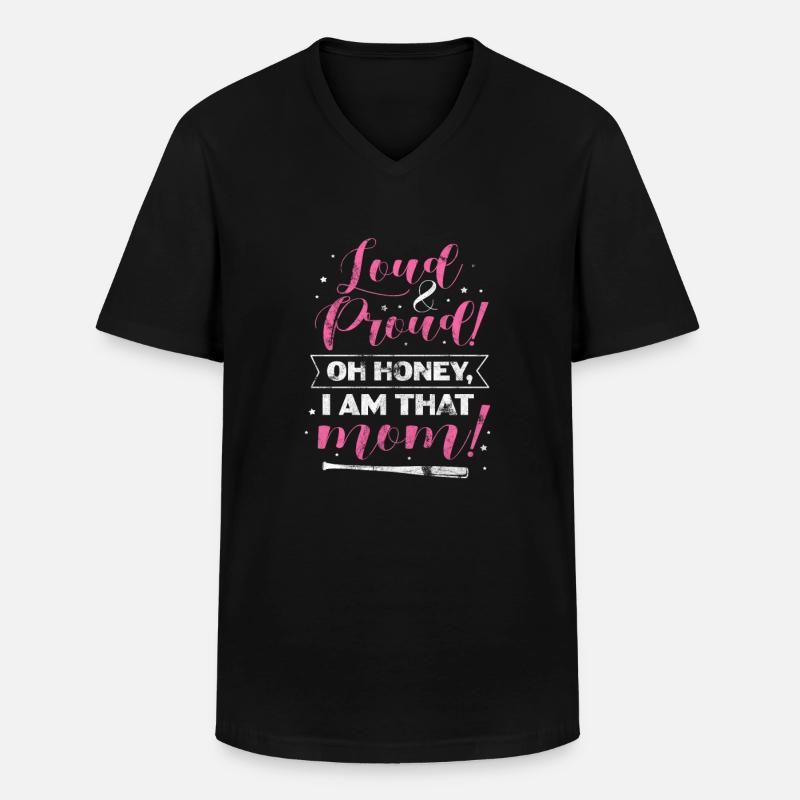 Softball Mutter - Männer-T-Shirt mit V-Ausschnitt - Schwarz