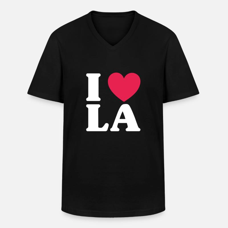 Los Angeles - Männer-T-Shirt mit V-Ausschnitt - Schwarz