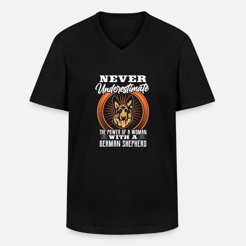 Deutscher Schäferhund Mutter - Männer-T-Shirt mit V-Ausschnitt - Schwarz