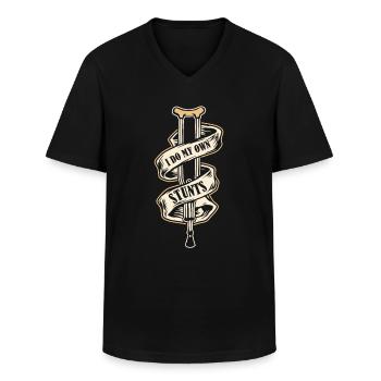 Gute Besserung Gebrochener Fuß Knochenbruch - Männer-T-Shirt mit V-Ausschnitt - Schwarz - Vorne - AI Model Male 178 dark (178cm)