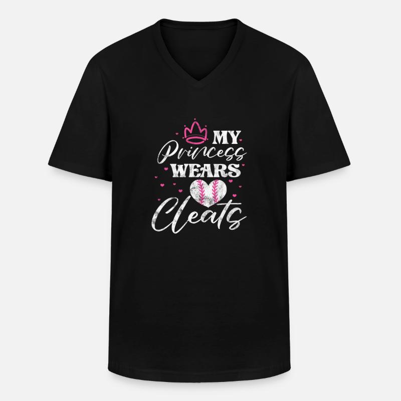 Softball - Männer-T-Shirt mit V-Ausschnitt - Schwarz