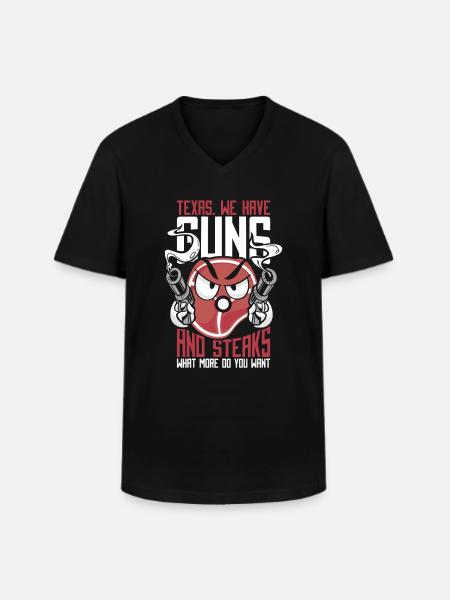 Texas State Texans Texas - Men's V-Neck T-Shirt - black