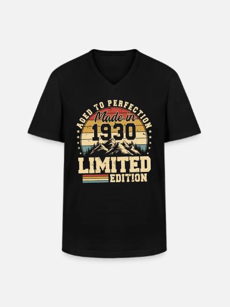 Einzigartig seit 1930 - Männer-T-Shirt mit V-Ausschnitt - Schwarz