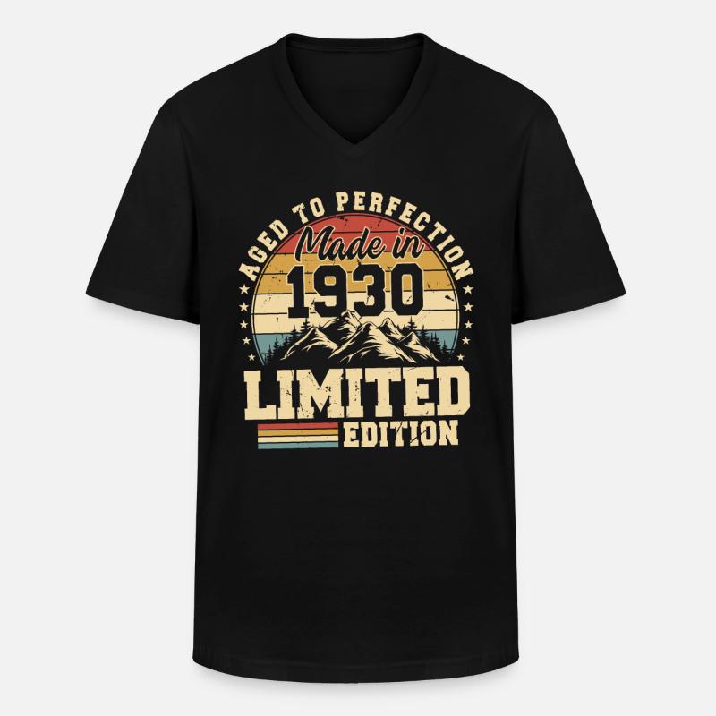 Einzigartig seit 1930 - Männer-T-Shirt mit V-Ausschnitt - Schwarz