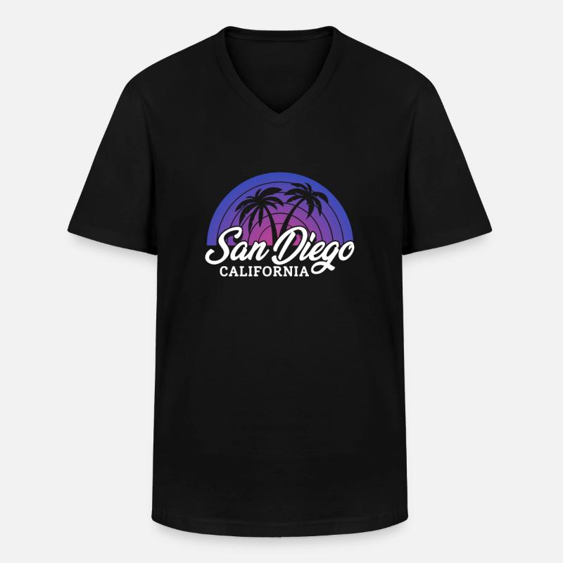 San Diego - Männer-T-Shirt mit V-Ausschnitt - Schwarz