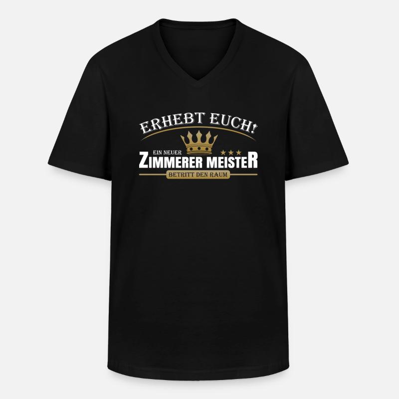 Zimmerer Meister - Männer-T-Shirt mit V-Ausschnitt - Schwarz
