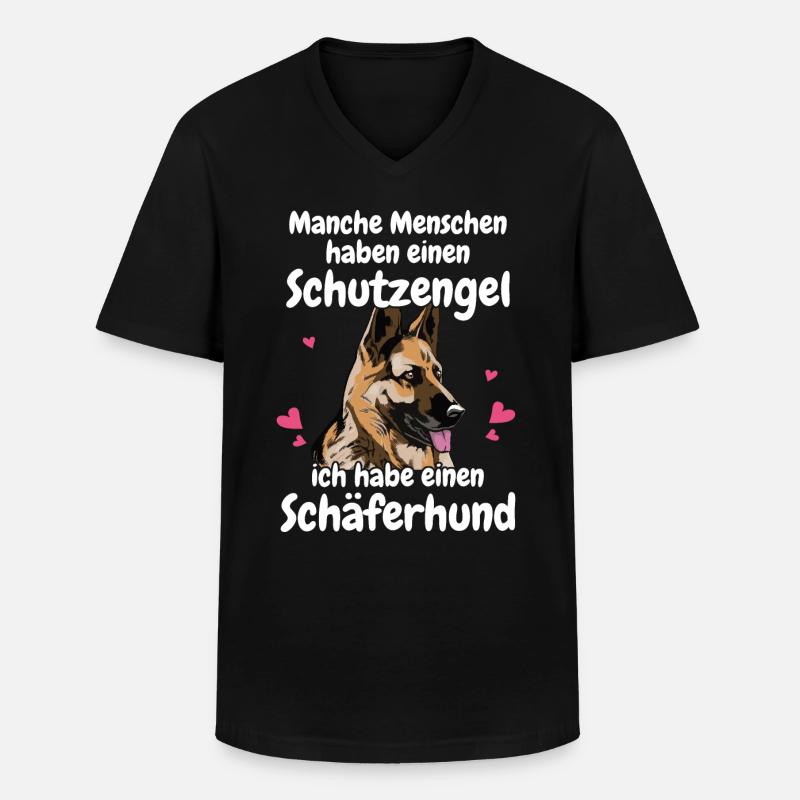 Deutscher Schäferhund Hund - Männer-T-Shirt mit V-Ausschnitt - Schwarz