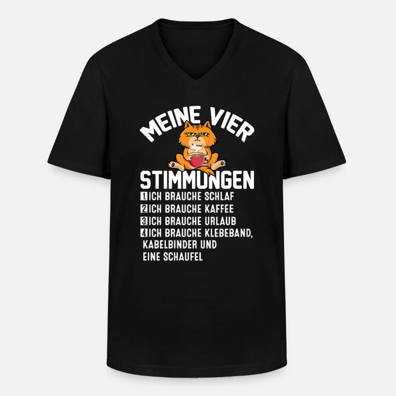 Meine Vier Stimmungen - Männer-T-Shirt mit V-Ausschnitt - Schwarz