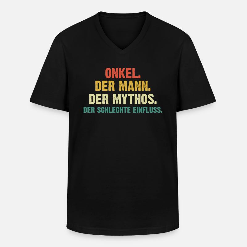 Onkel Der Mann Der Mythos - Männer-T-Shirt mit V-Ausschnitt - Schwarz