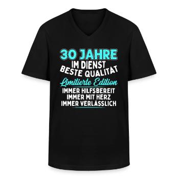 30 Jahre Im Dienst - Männer-T-Shirt mit V-Ausschnitt - Schwarz - Vorne - AI Model Male 178 dark (178cm)