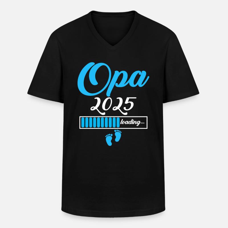 Opa 2025 - Männer-T-Shirt mit V-Ausschnitt - Schwarz