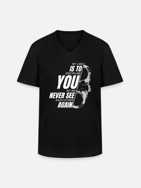Fængselsbetjent Vagt Ordenshåndhæver - Klassisk herre T-shirt med V-udskæring - sort